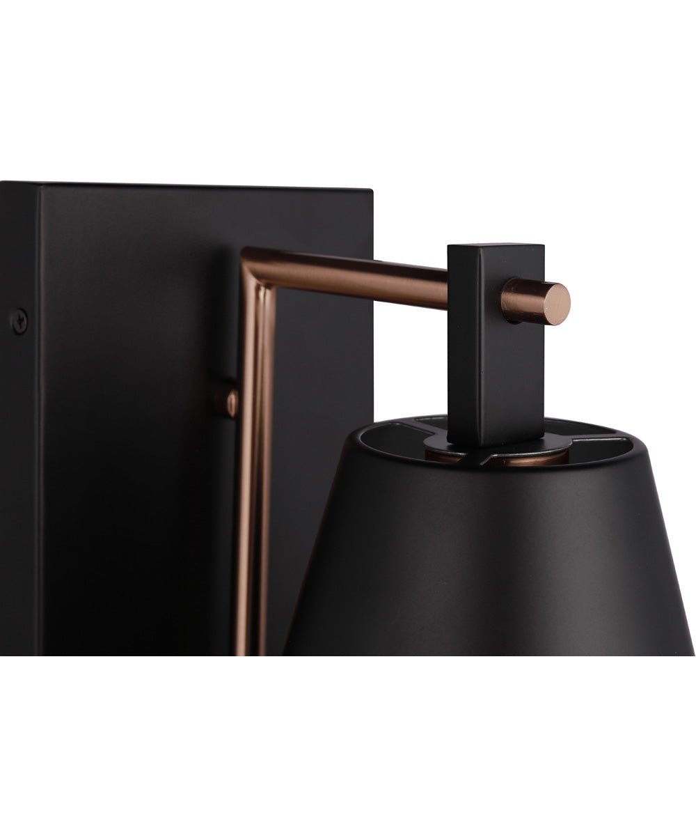 Onanì Black Metal Hood Brass Detail Wall Sconce – image 3