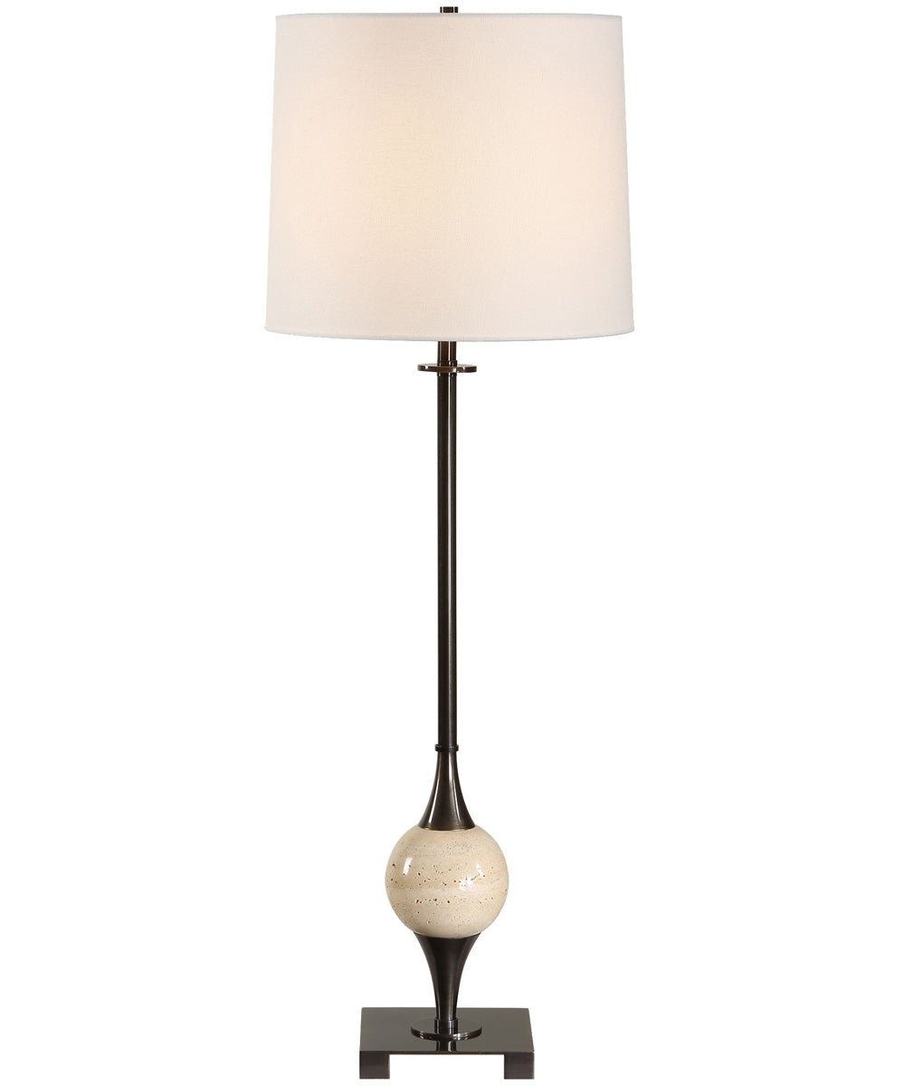 Elafotopos Travertine Globe Bronze Buffet Lamp – image 2