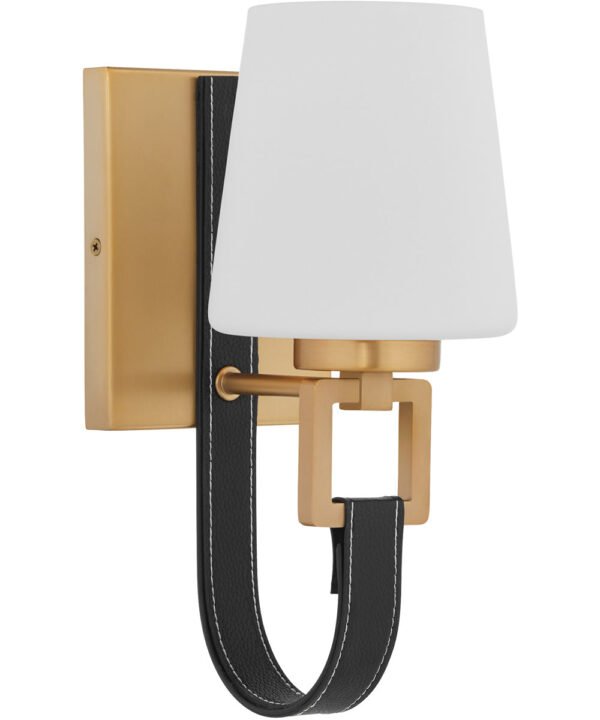 Ippeios Open Framed White Head Antiqued Brass Wall Sconce