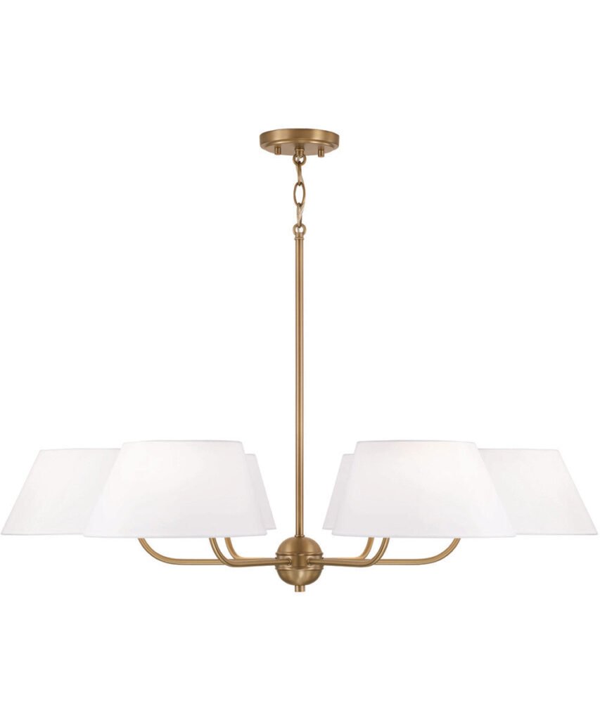 Vigoleno Fabric Shade Brass Chandelier