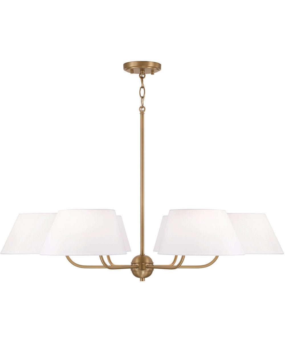 Vigoleno Fabric Shade Brass Chandelier