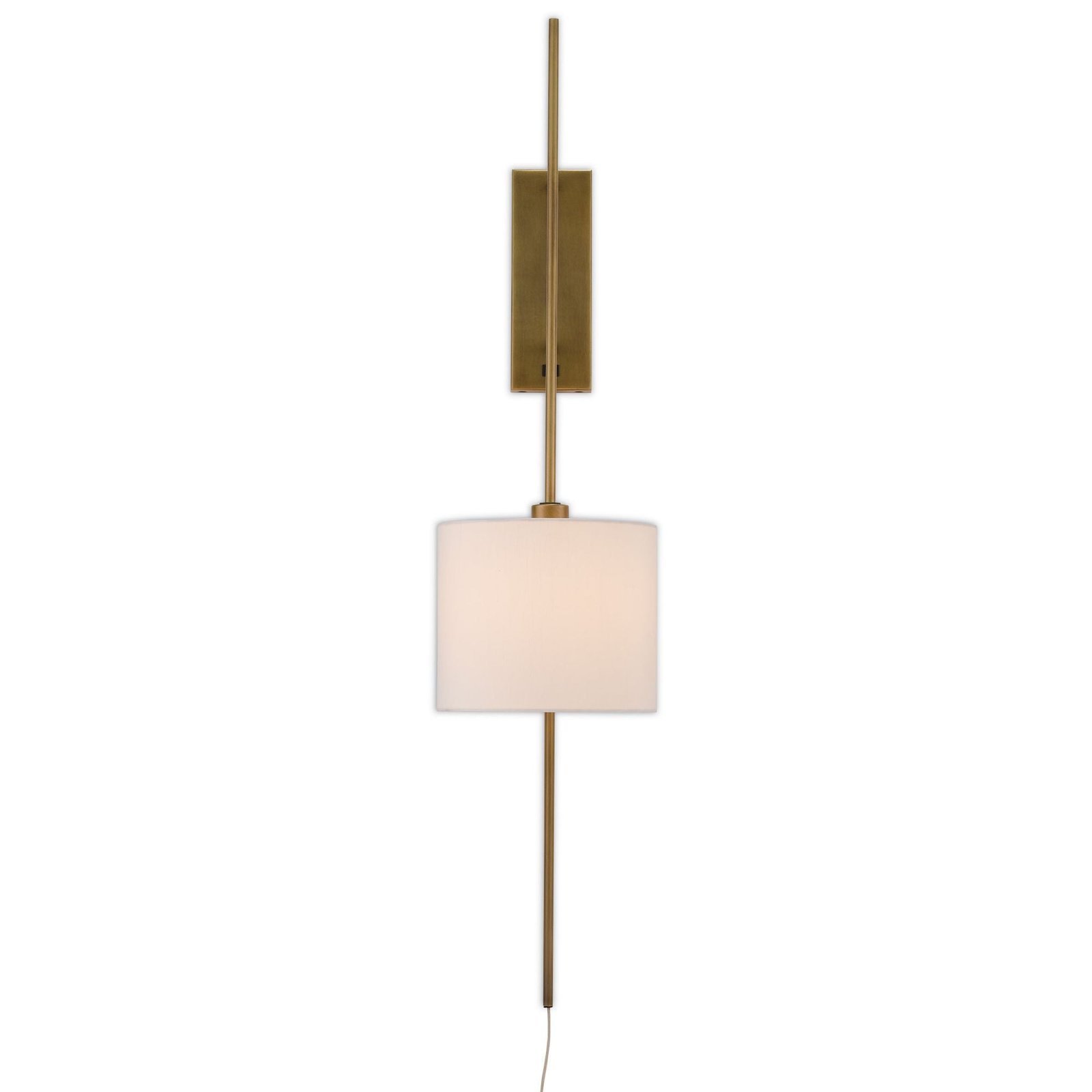 Felgueiras Long Body White Shade Antique Brass Wall Sconce – image 3