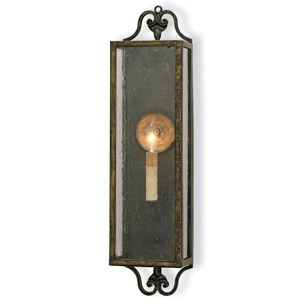 Analipsi Candle Socket Hammered Iron Lantern Shaped Wall Sconce