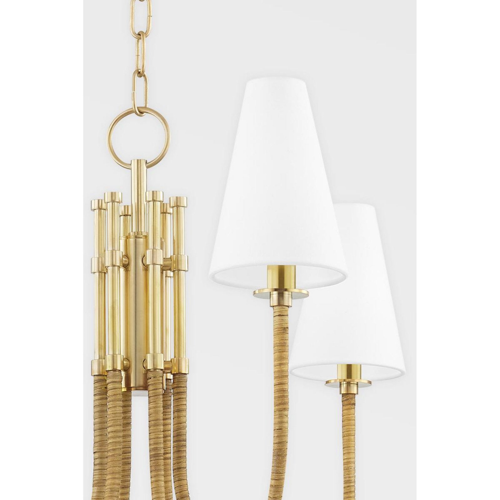 Pogradec Linen Head Brass Chandelier – image 2