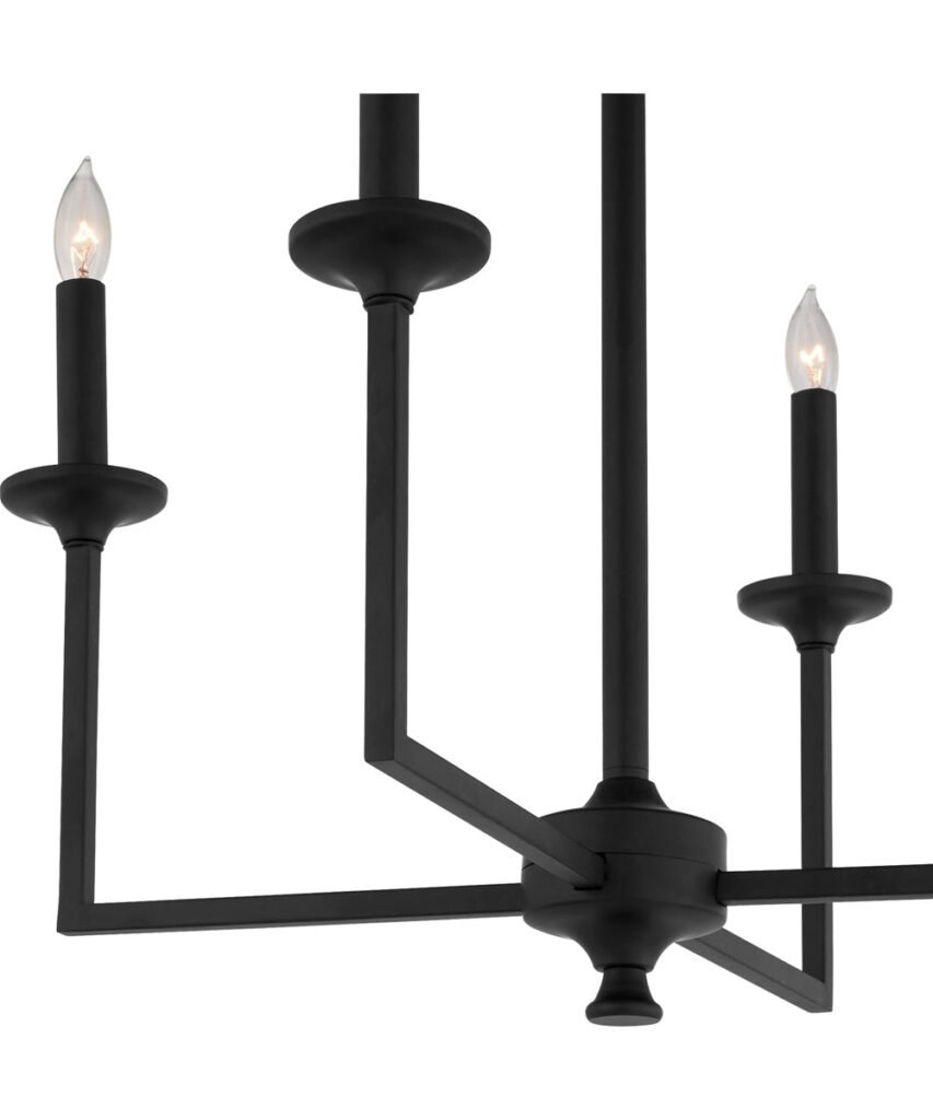 Brist Matte Black Four Candle Modern Chandelier – image 3