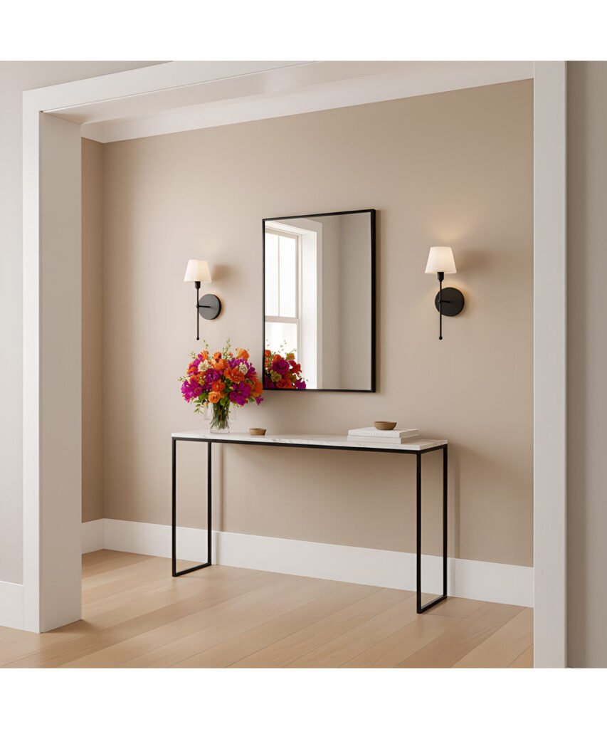 Melides Slim Body Etched Opal Glass Matte Black Wall Sconce – image 3