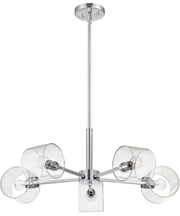 Polop Horizontal Cylinder Glass Nickel Chandelier
