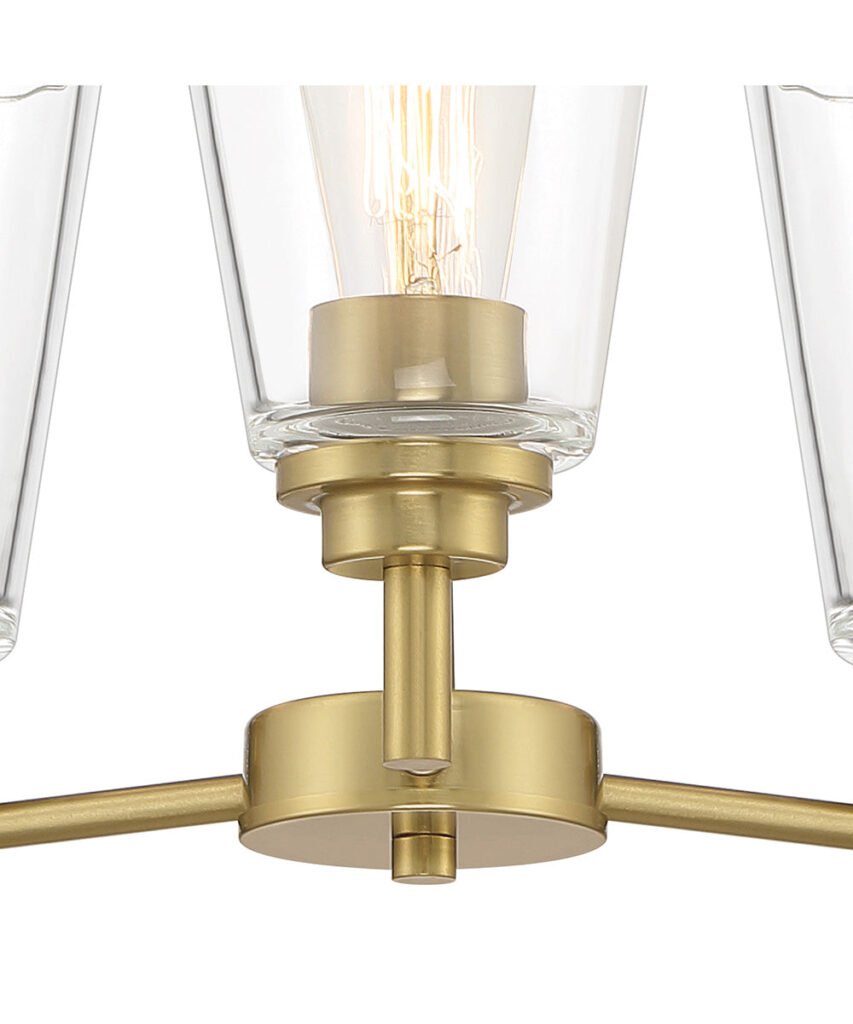 Byblos Clear Glass Gold Three Arm Chandelier – image 3