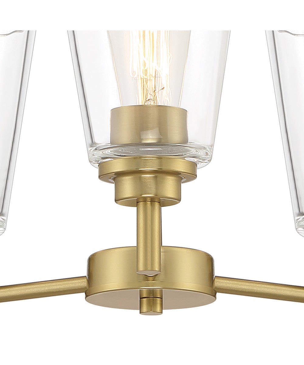 Byblos Clear Glass Gold Three Arm Chandelier – image 3