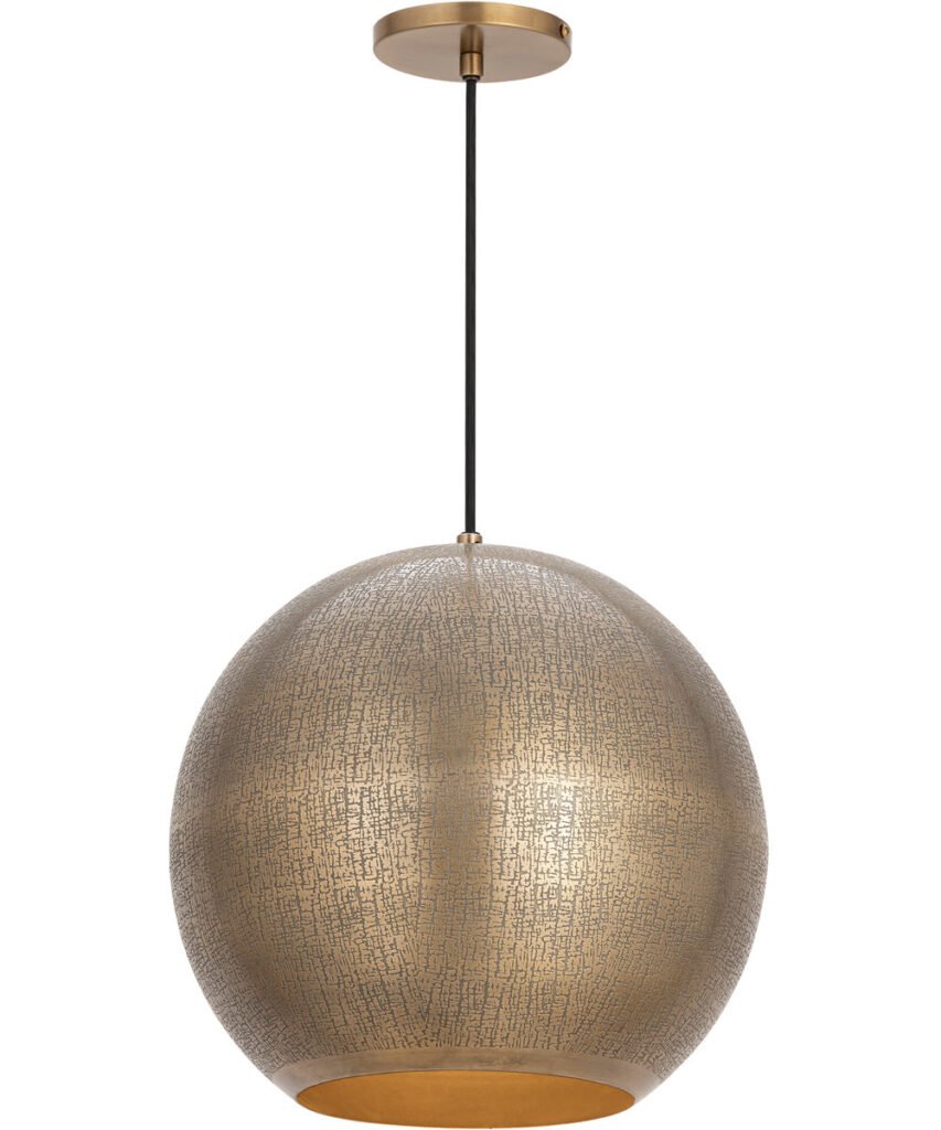 Luzzara Antiqued Brass Globe Pendant