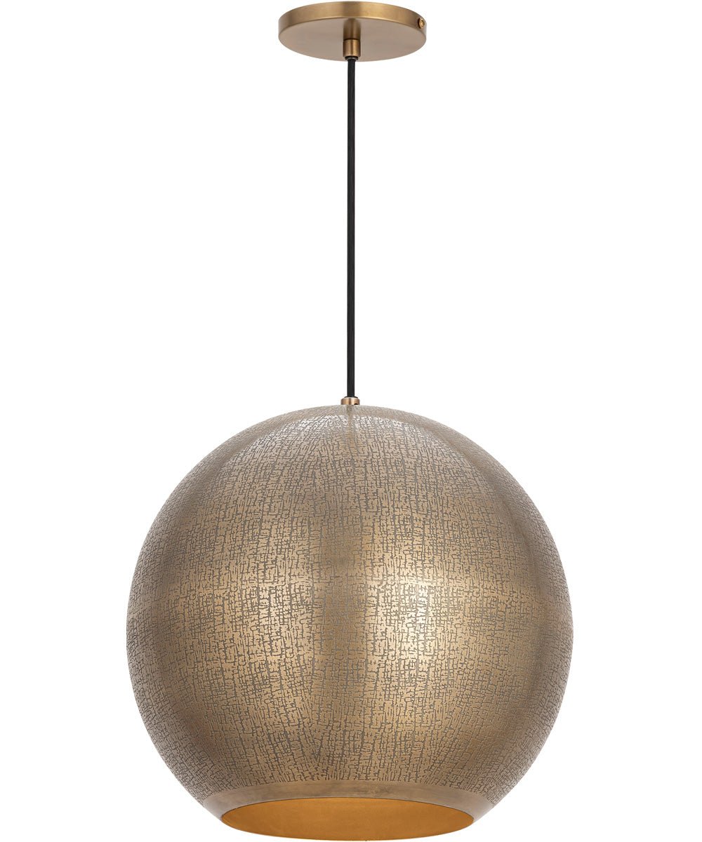 Luzzara Antiqued Brass Globe Pendant
