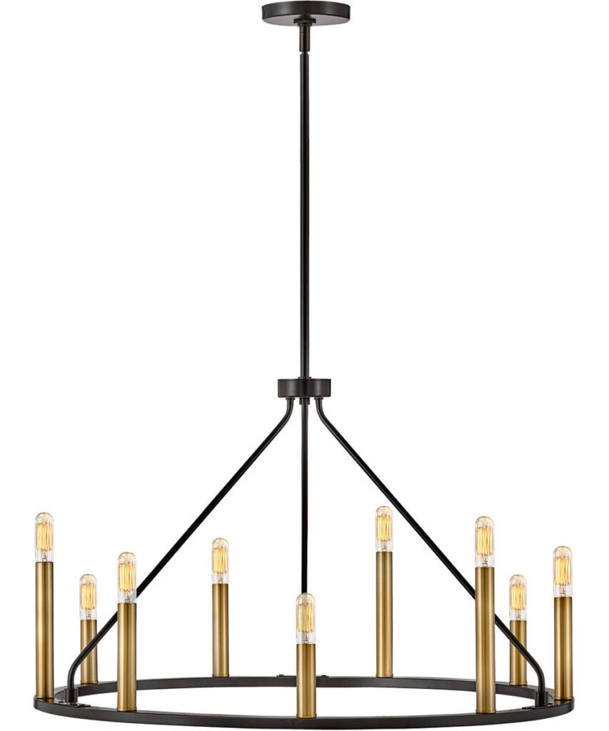 Siggiewi Black Brass Nine Candle Chandelier – image 3