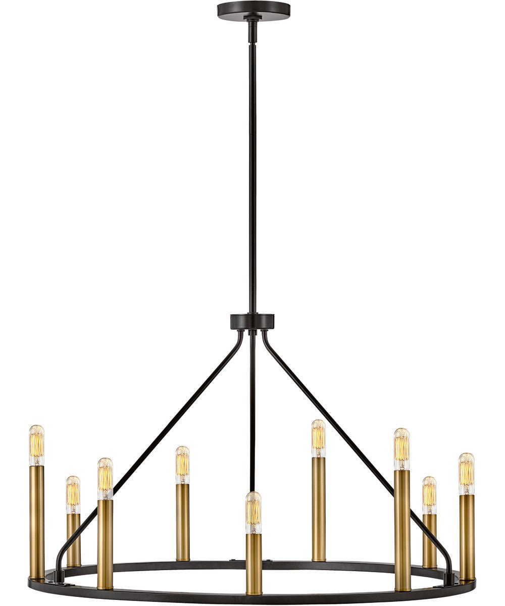 Siggiewi Black Brass Nine Candle Chandelier – image 3