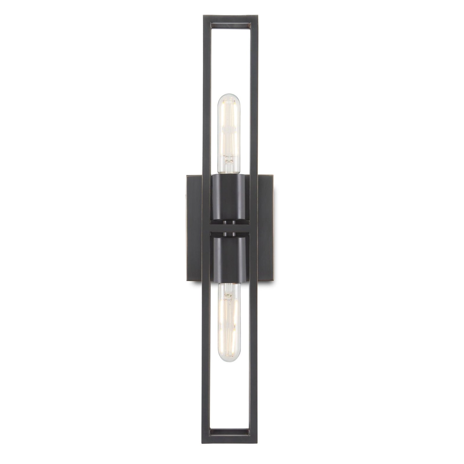 Mombaroccio Double Bulb Slim Cage Bronze Wall Sconce