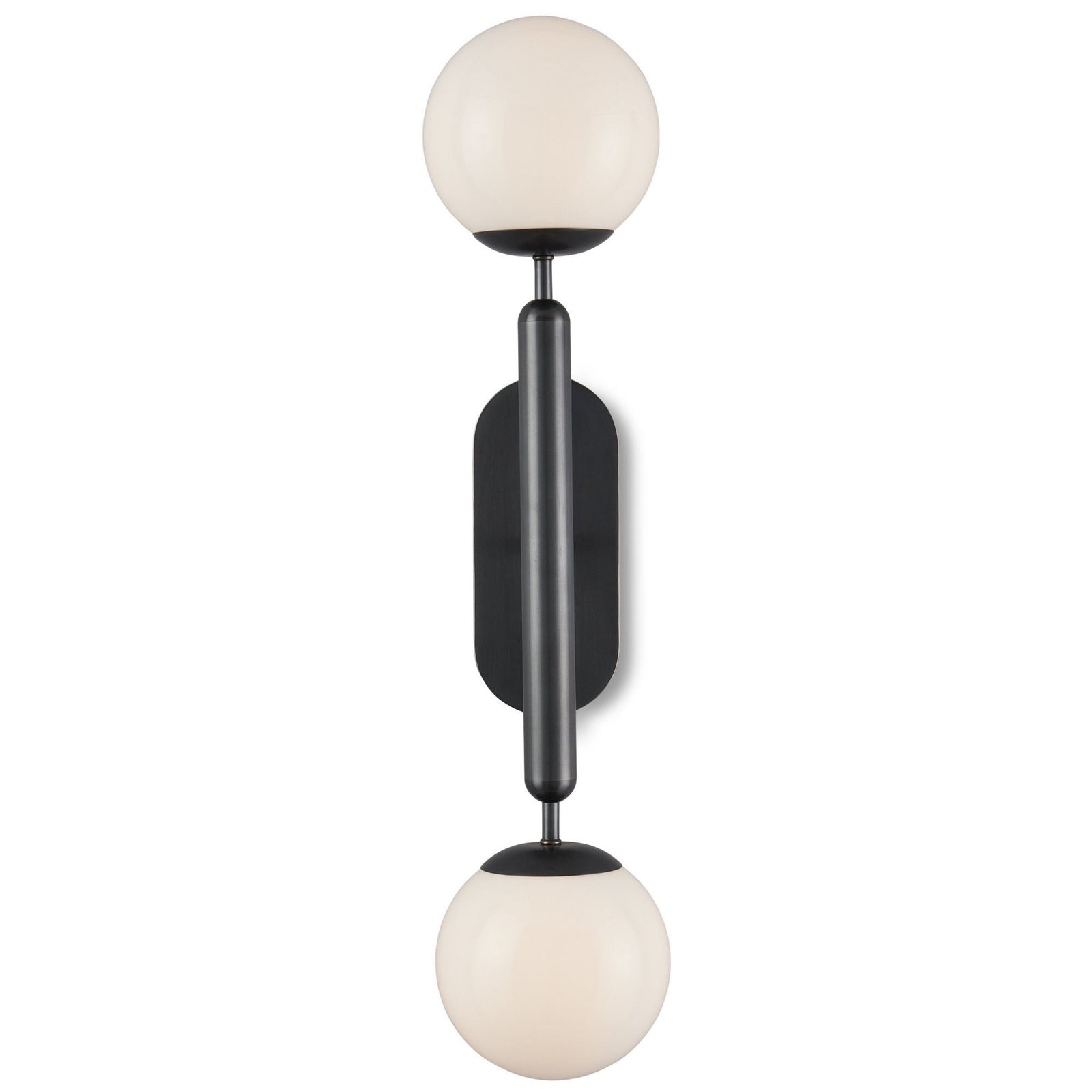 Marsciano Double Glass Globe Vertical Bronze Wall Sconce – image 2