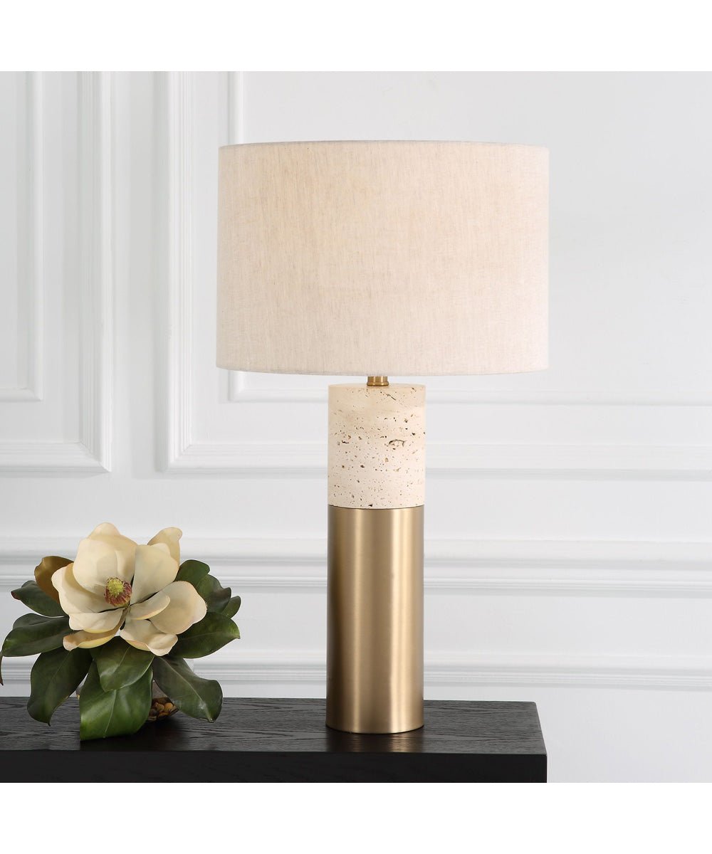 Vathia Brushed Brass Column Table Lamp – image 2