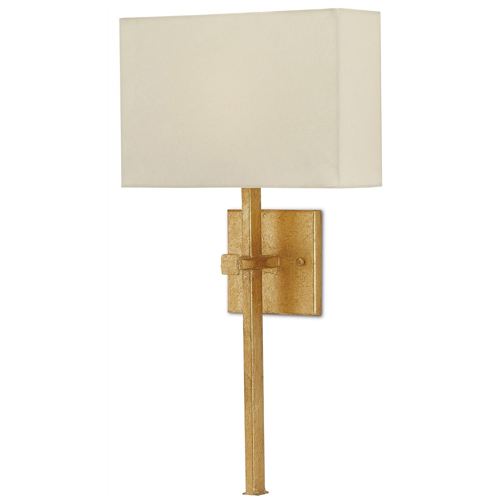Romans Rectangular Silk Shade Gilded Wall Sconce – image 2