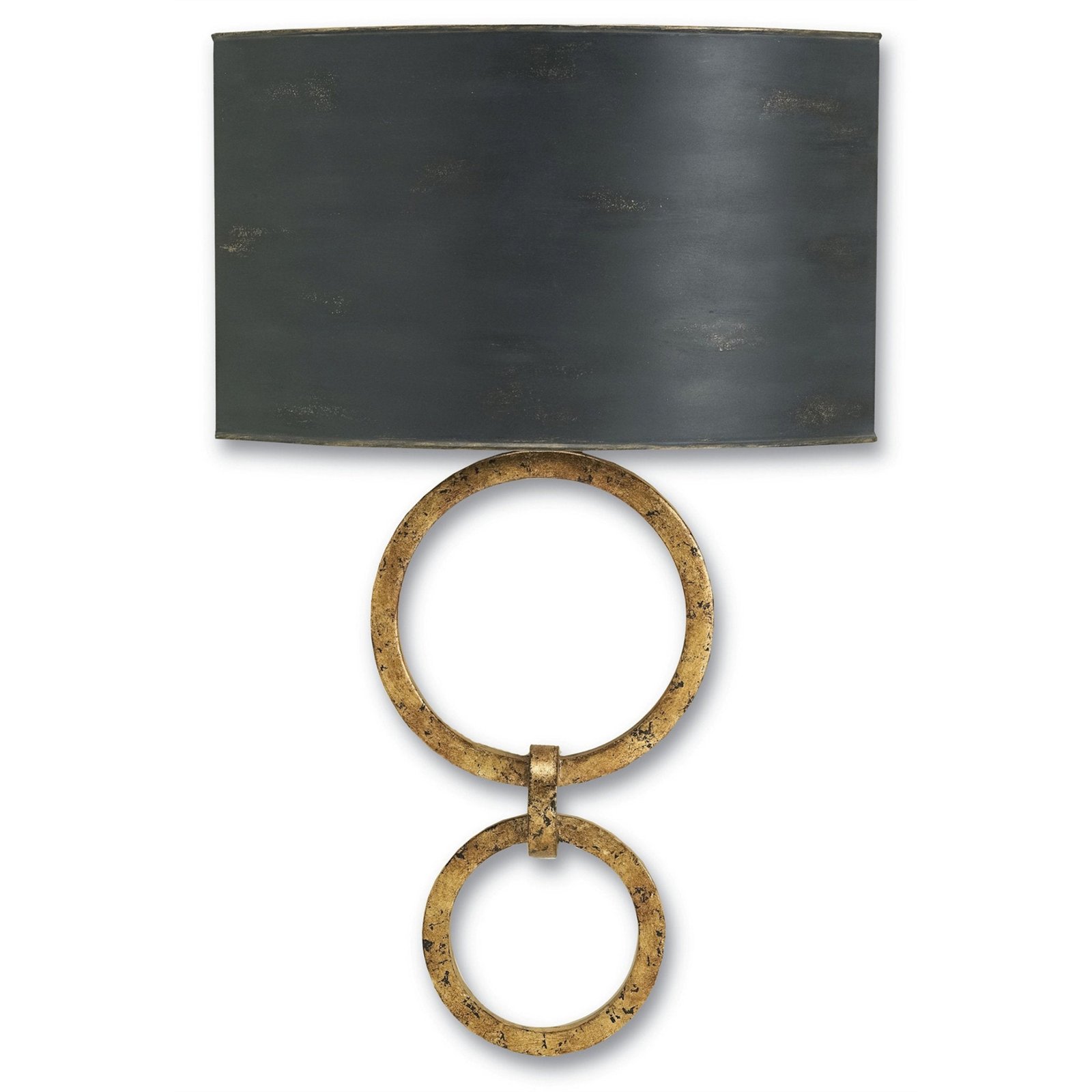Frontone Ring Body Black Shade Gilded Wall Sconce
