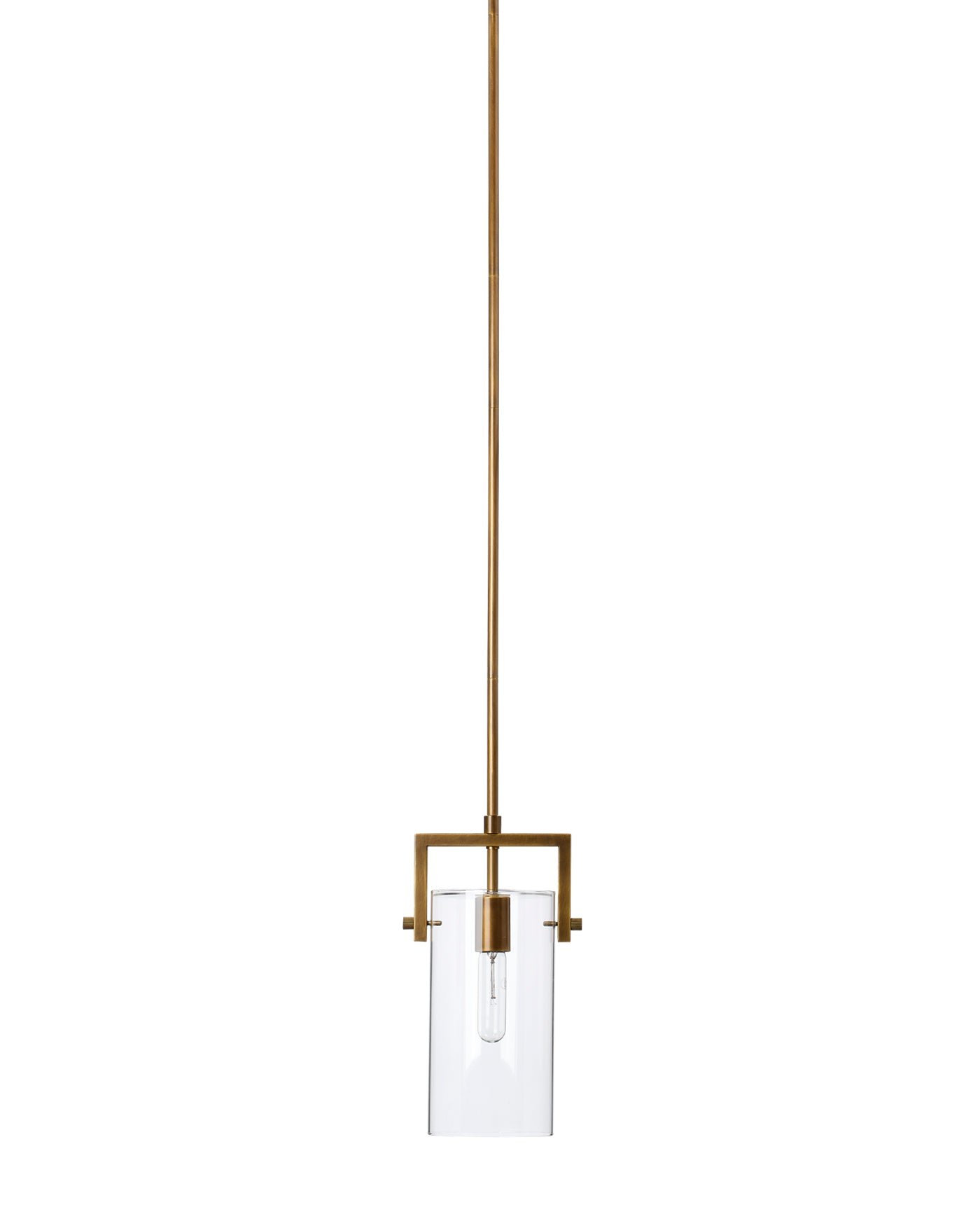 Lipsi Clear Glass Cylinder Brass Mini Pendant