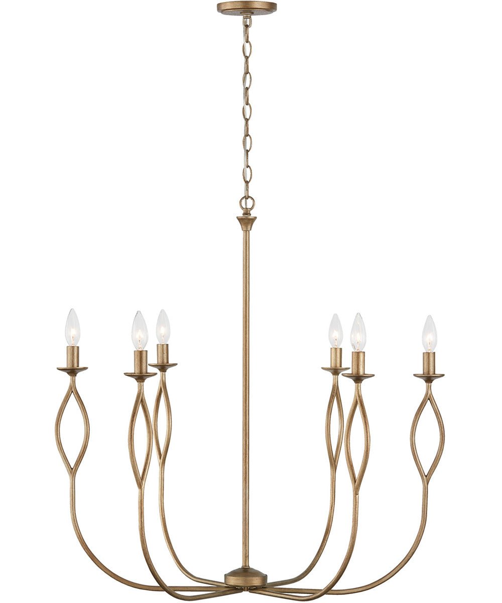 Banyuls Curved Arm Gold Chandelier