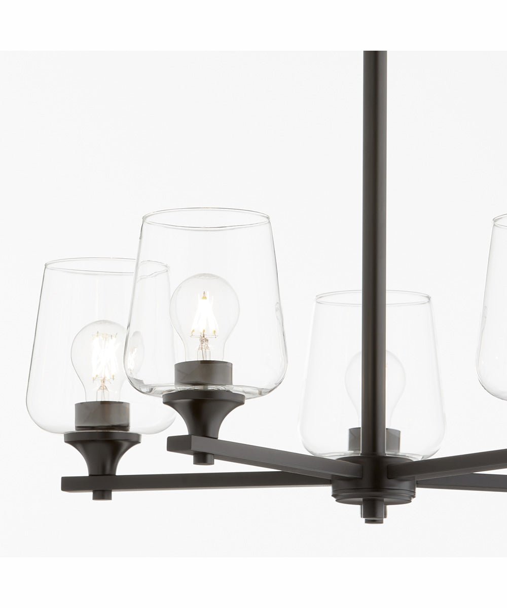 Binibeca Matte Black Five Arm Cylinder Glass Chandelier – image 3