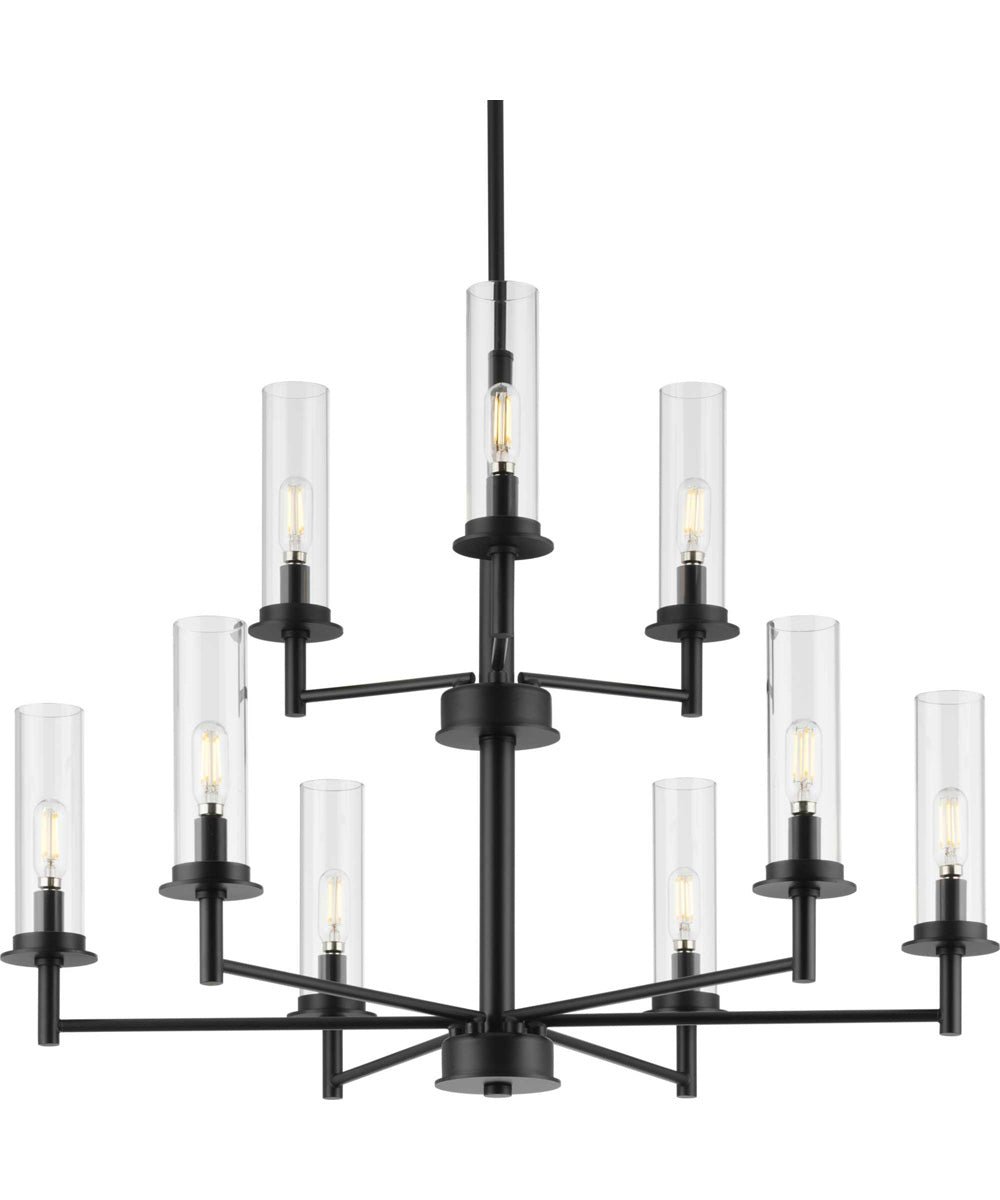 Gignac Clear Glass Black Candle Chandelier