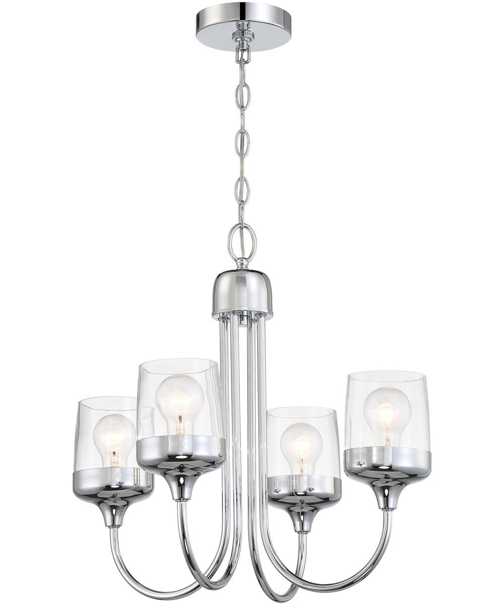 Unije Chrome Clear Glass Four Arm Chandelier – image 3