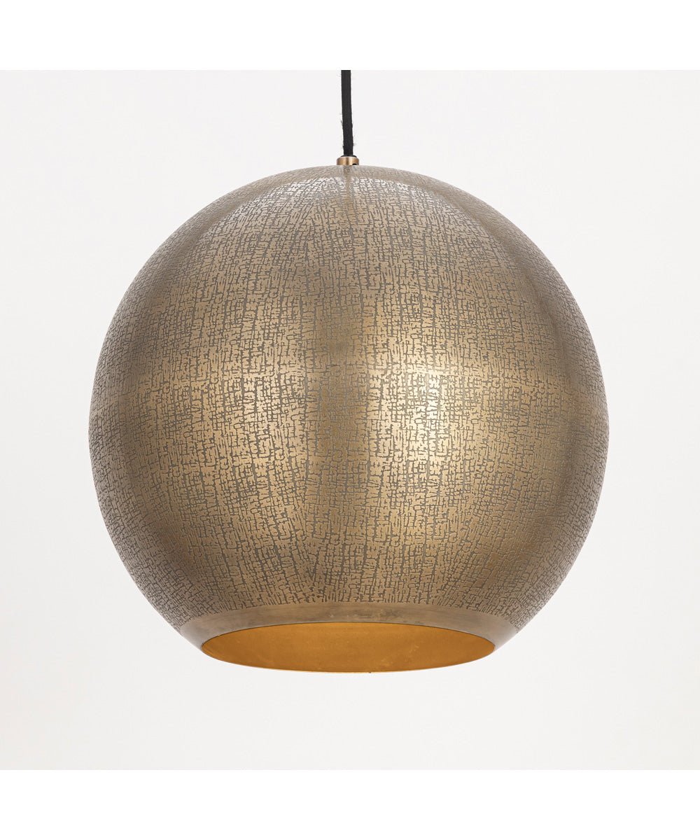Luzzara Antiqued Brass Globe Pendant – image 3