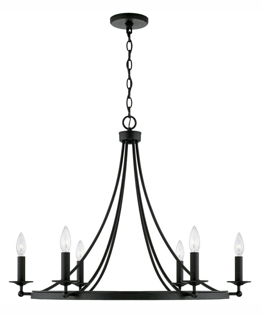 Agde Black Iron Candle Chandelier