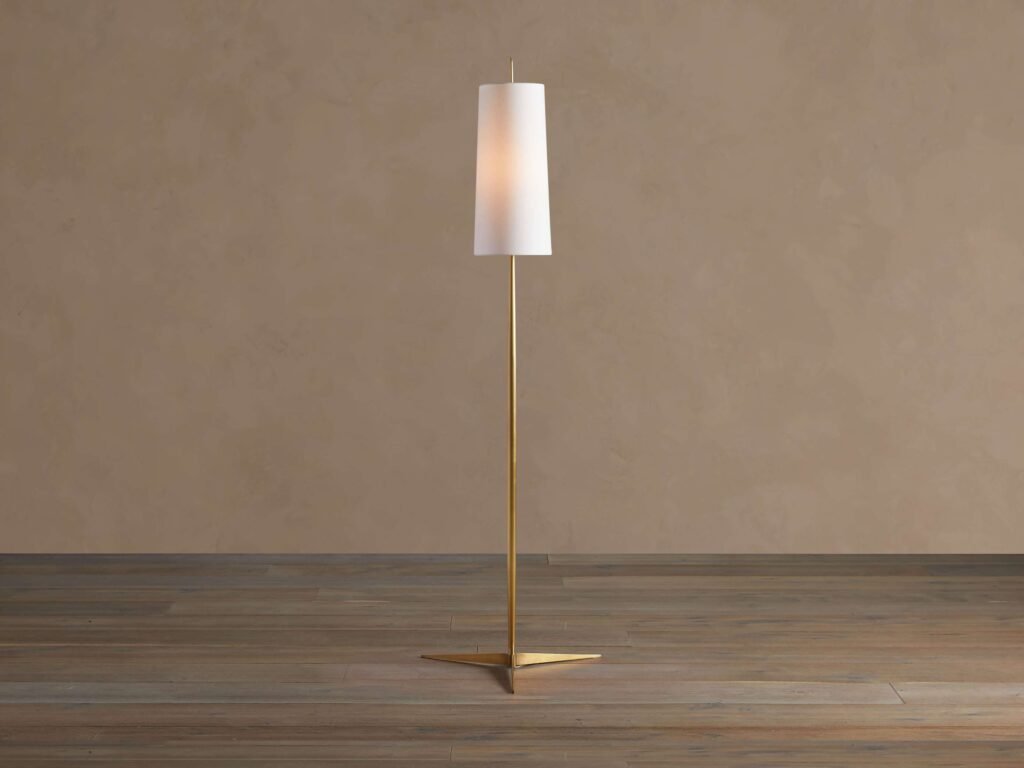 Capdepera Cylinder Shade Brass Floor Lamp