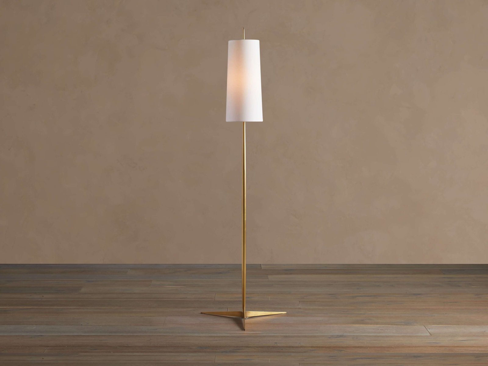 Capdepera Cylinder Shade Brass Floor Lamp