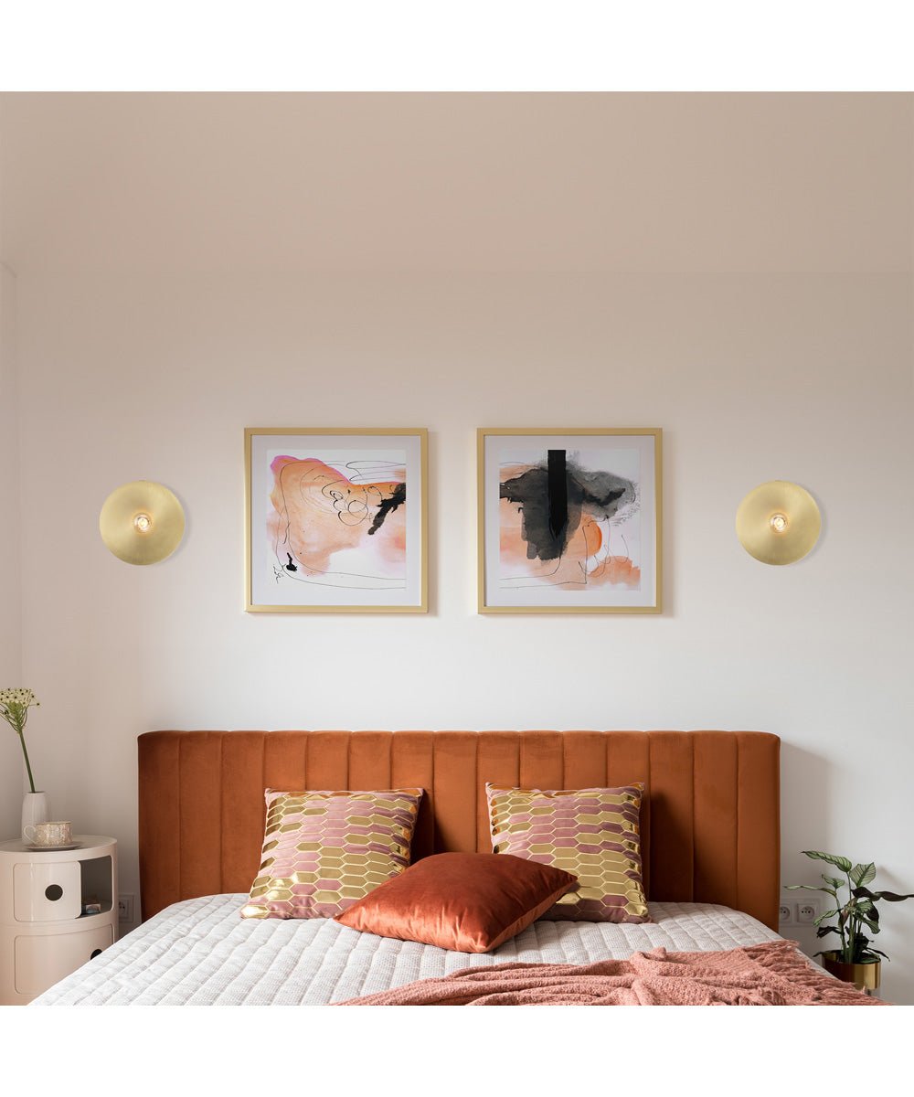 Sardes Gold Disc Single Candle Matte Black Wall Sconce – image 3