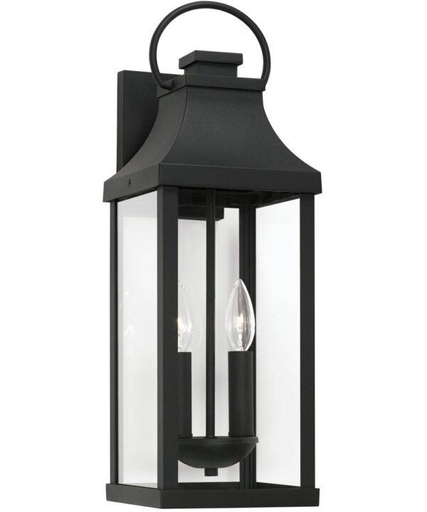 Anavatos Double Candle Classic Black Lantern Outdoor Wall Light