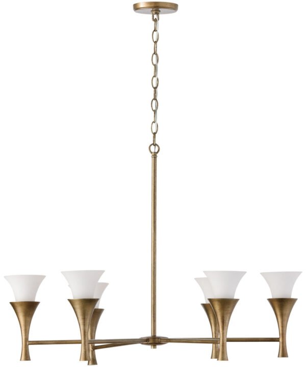 Mdina Opal Glass Amber Gold Candle Chandelier