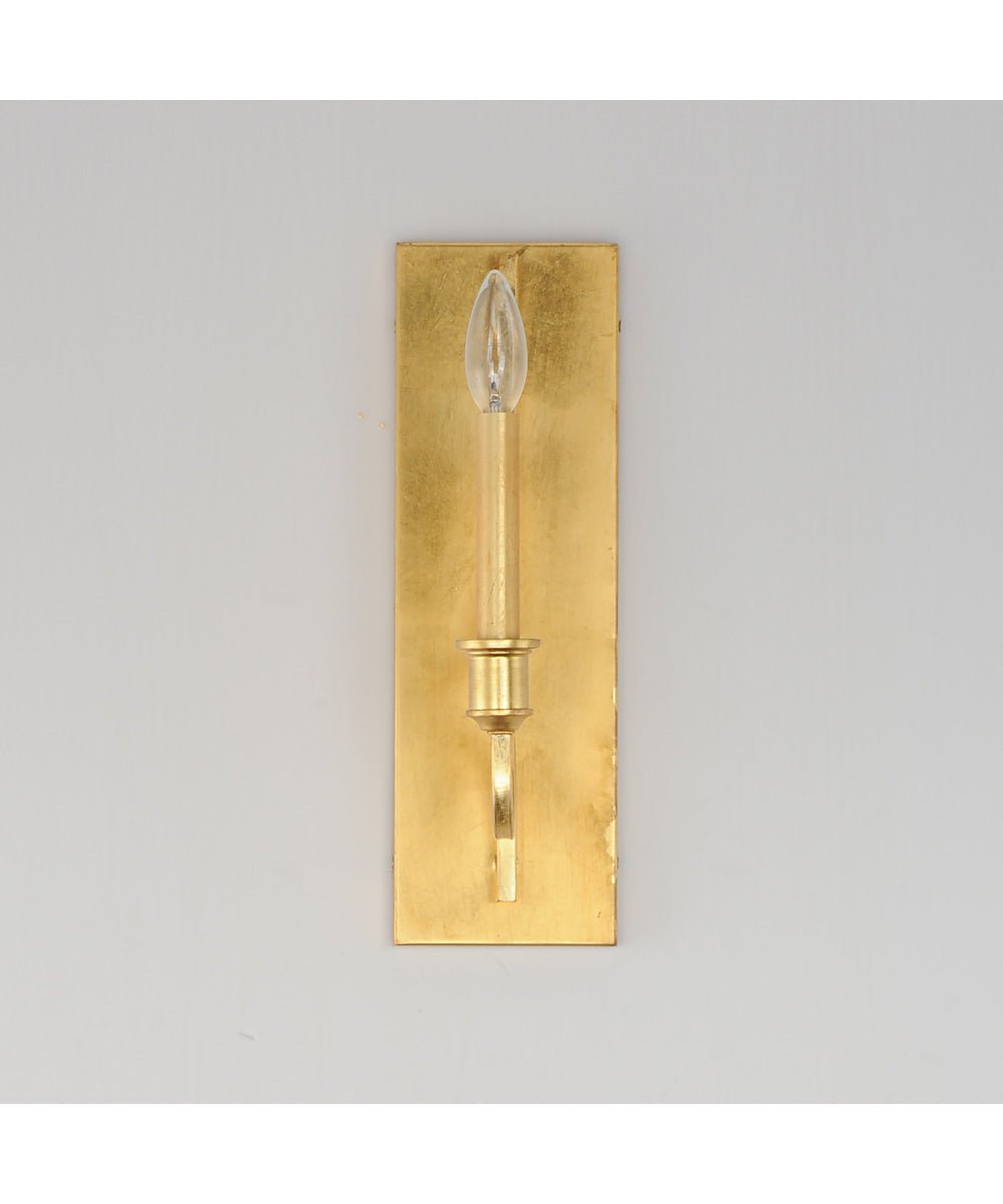 Ermelo Rectangular Plate Single Candle Gold Leaf Wall Sconce – image 2