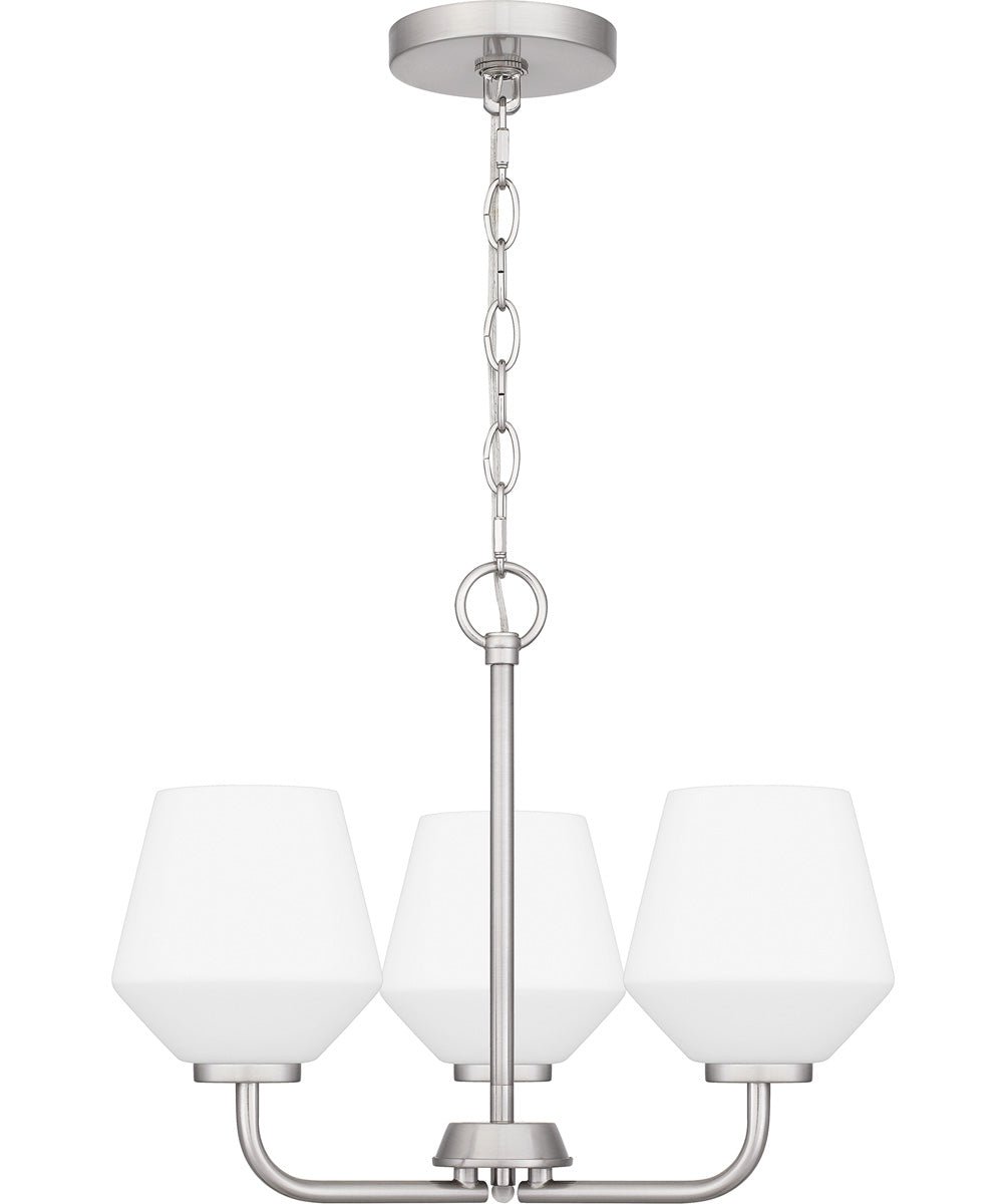 Moana Brushed Nickel Opal Globe Glass Chandelier – image 2