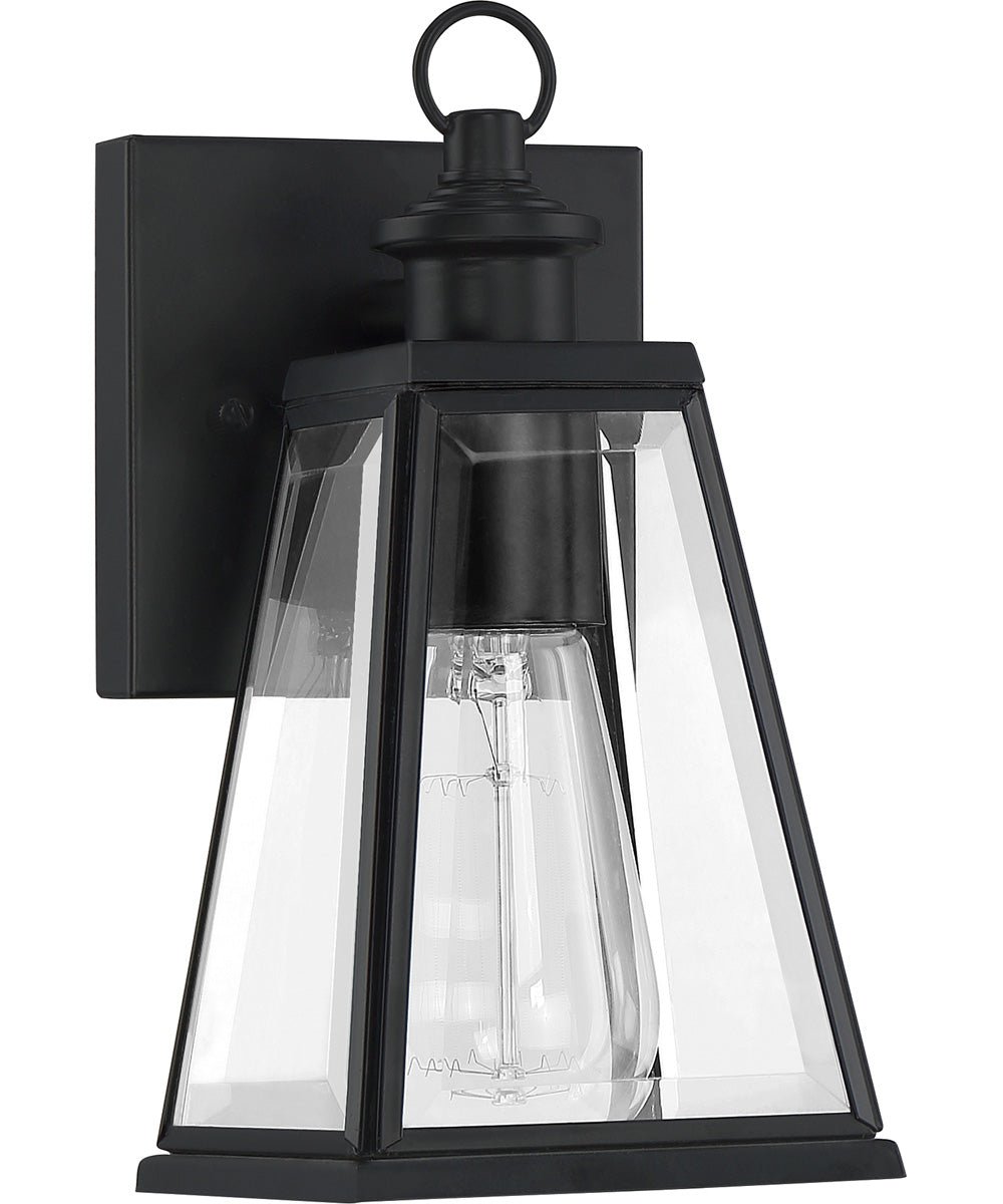 Zambujeira Conical Bevelled Glass Small Black Outdoor Wall Light – image 3