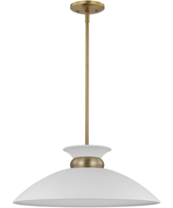 Navia Matte White Wide Dome Pendant