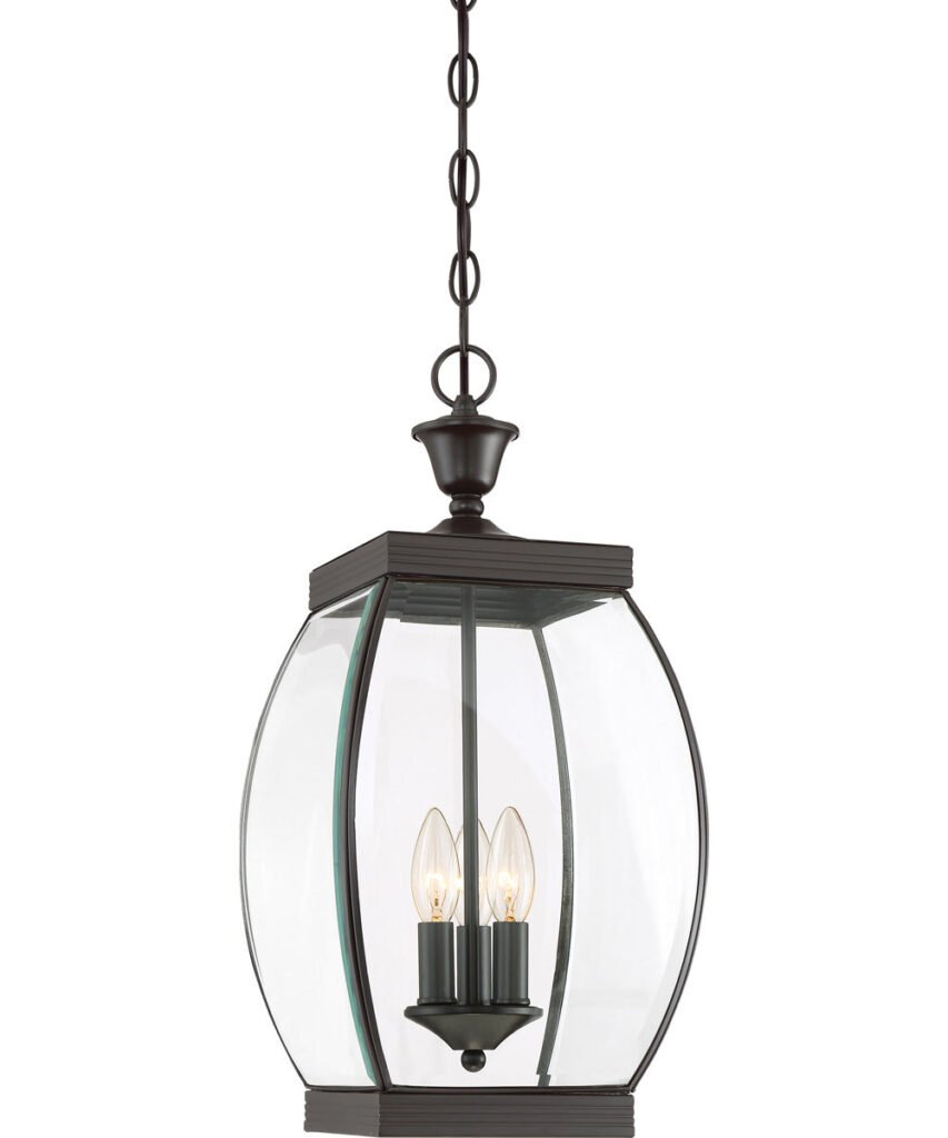 Torrile Bronze Clear Glass Lantern Pendant