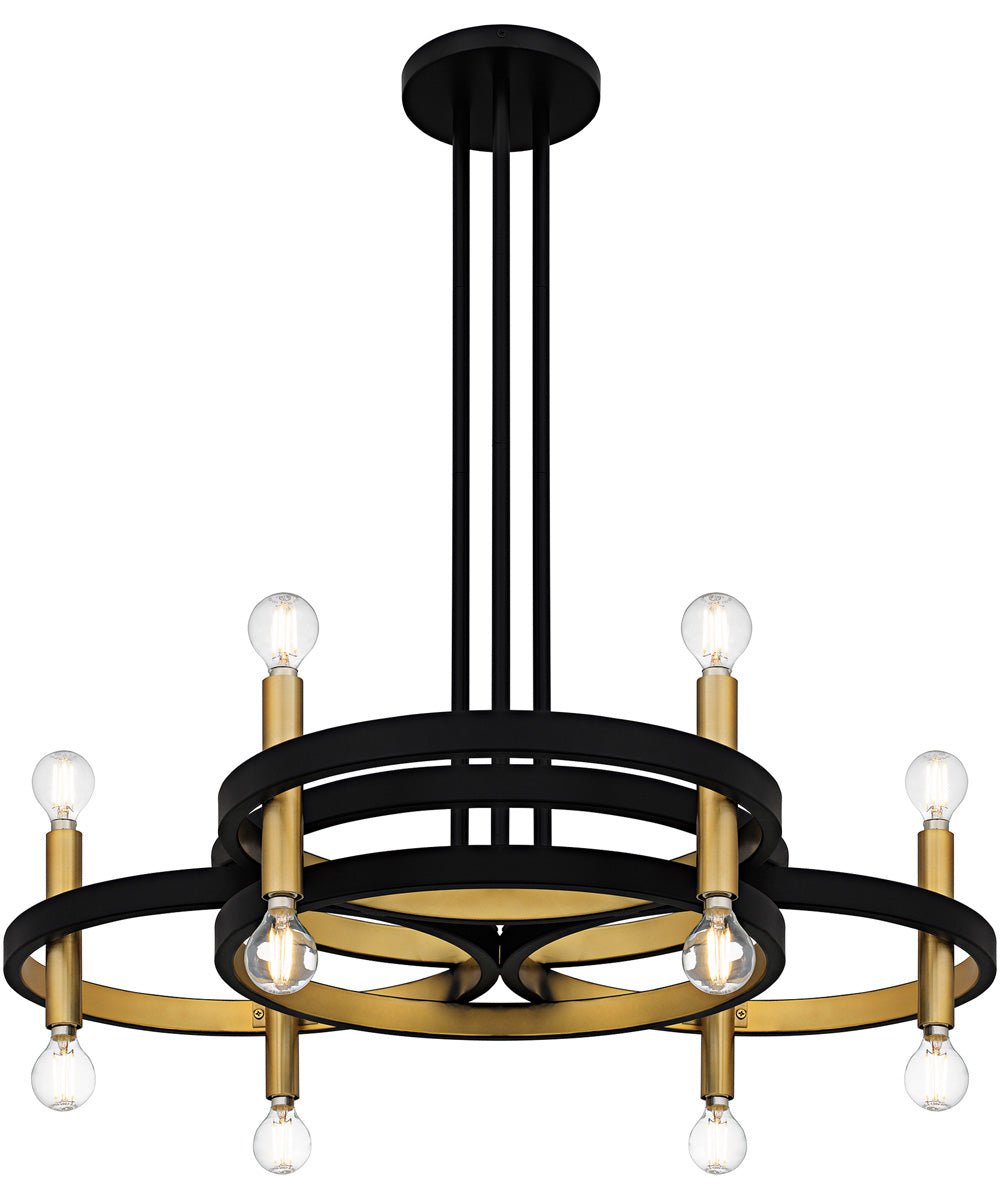 Stratoni Matte Black Ten Two Light Ring Chandelier – image 3