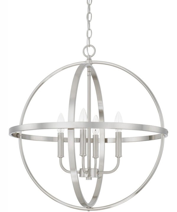 Fanano Nickel Hoop Globe Pendant Light
