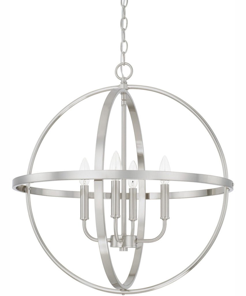 Fanano Nickel Hoop Globe Pendant Light