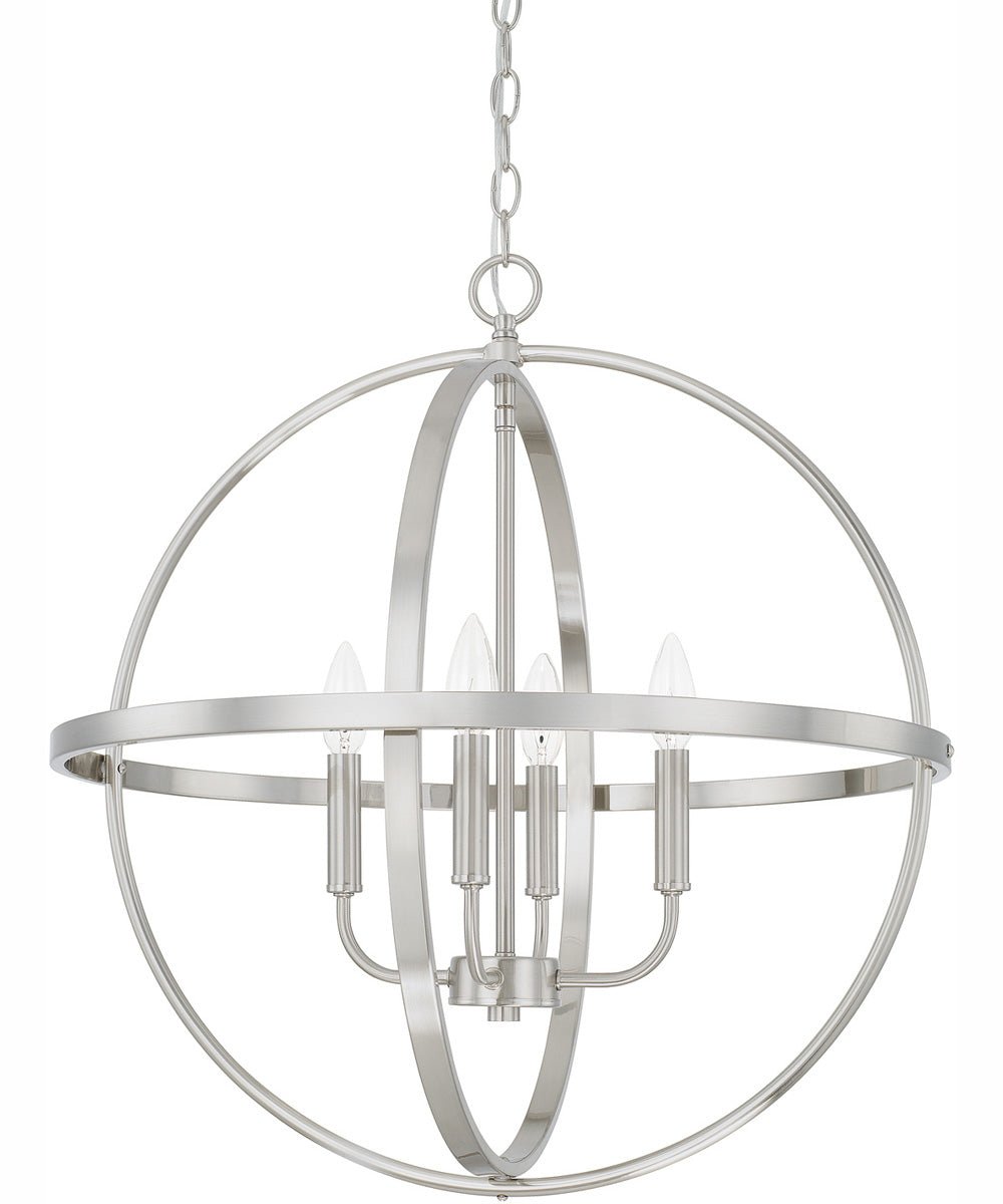 Fanano Nickel Hoop Globe Pendant Light