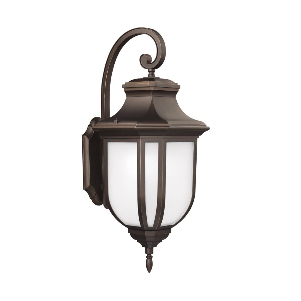 Accettura Hanging Etched Glass Bronze Lantern Outdoor Wall Light