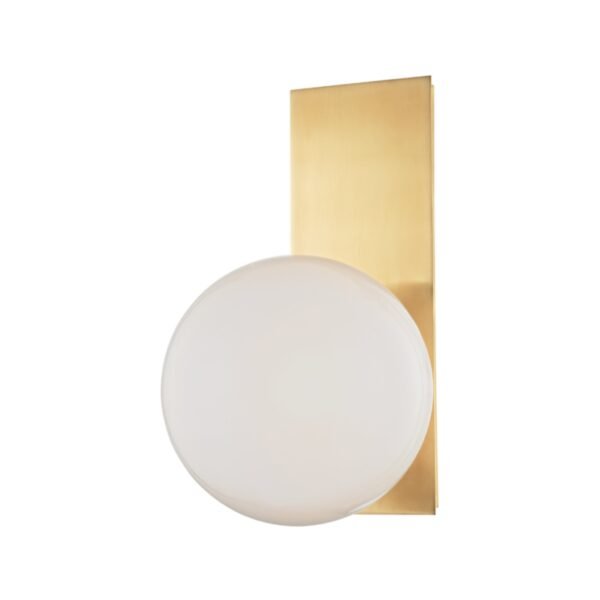 Magione Rectangular Plate Glass Globe Brass Wall Sconce