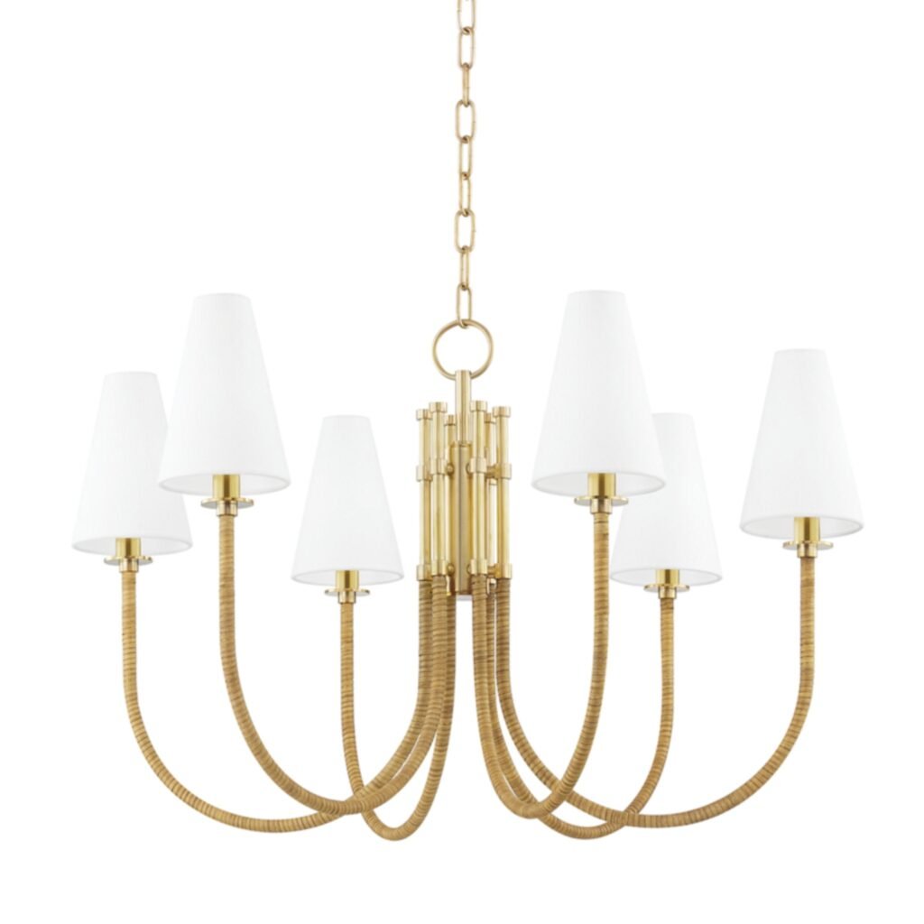 Pogradec Linen Head Brass Chandelier