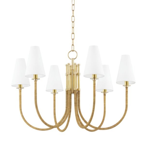 Pogradec Linen Head Brass Chandelier