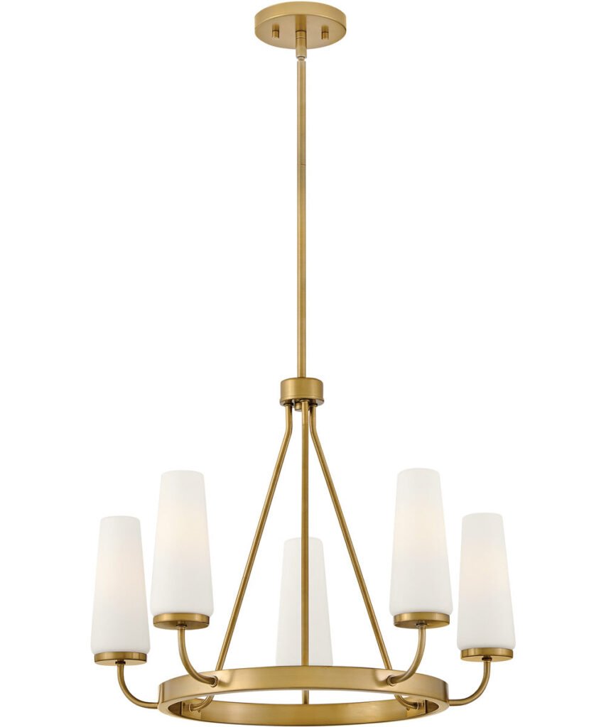 Leonidio Opal Conical Glass Gold Chandelier – image 3