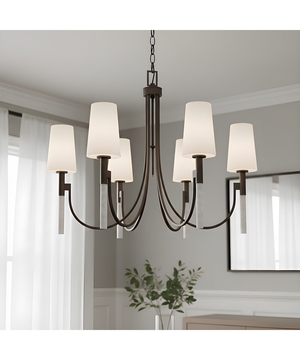 Lubriano Opal Camlı Koyu Metal Avize – image 2