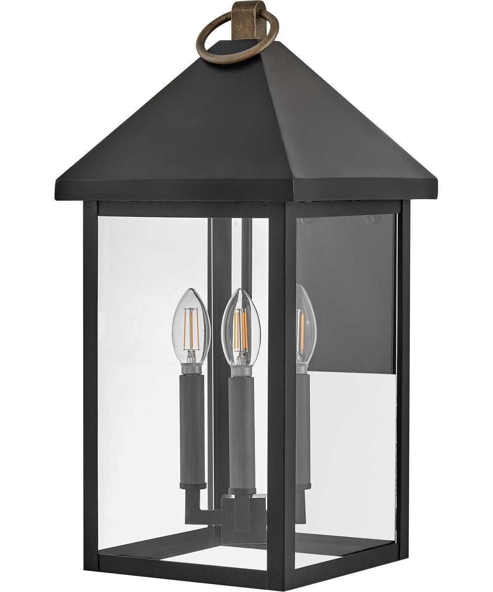 Stalos Three Candle Roof Black Lantern Outdoor Wall Light – image 3